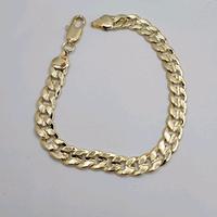 cuban style bracelet gold plated 8 inches 8 pulgadas
