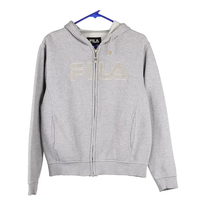 Fila Spellout Hoodie - Small Grey Cotton