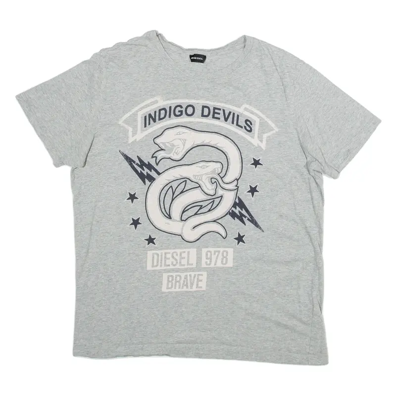 DIESEL Indigo Devils Womens T-Shirt Grey L