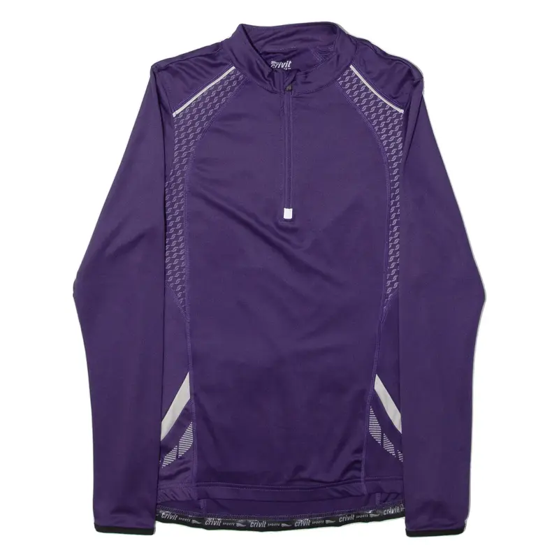 CRIVIT Cycling Womens Jersey Purple Long Sleeve 1/4 Zip S