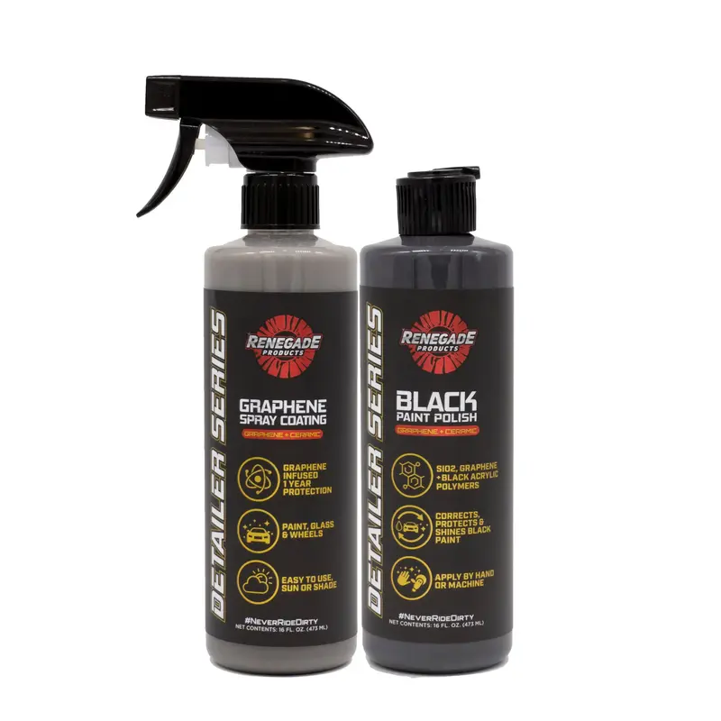 Renegade Products | Graphene Polish & Protect Kit - Detailer Series Graphene Spray Coating & Ceramic Black Paint Polish for E...