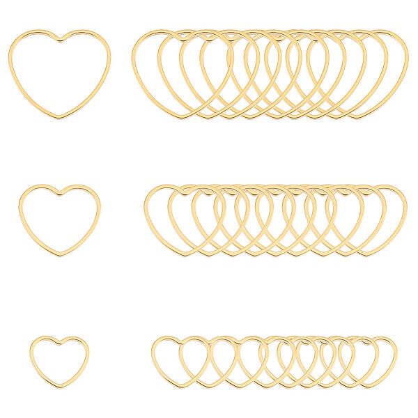 30Pcs 3 Style 304 Stainless Steel Linking Rings