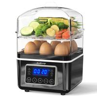 EVOLOOP 2 Tiers Electric Food Steamer for Cooking, 4 QT Digital Multi Vegetable Steamer with BPA-Free Stackable Baskets, Rapi...
