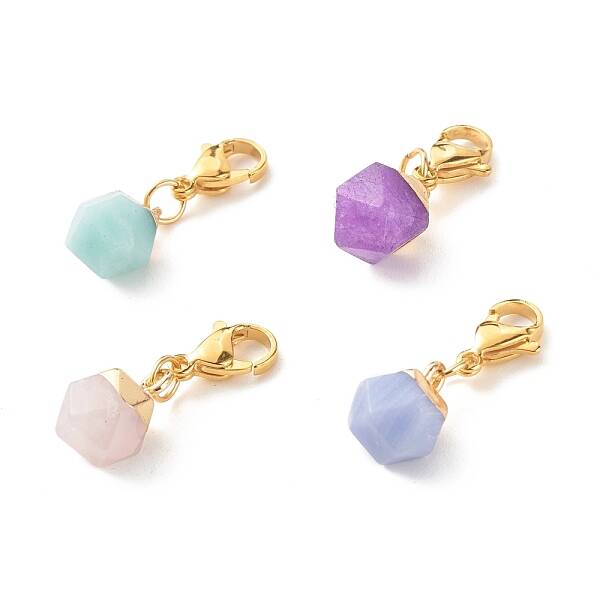 Star Cut Round Natural Gemstone Pendant Decorates