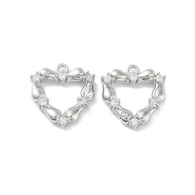 Brass Micro Pave Clear Cubic Zirconia Pendants