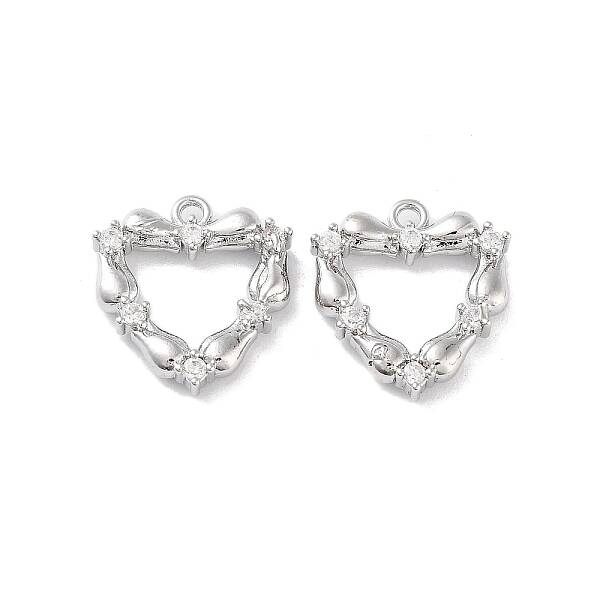 Brass Micro Pave Clear Cubic Zirconia Pendants