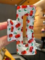 Cherry Pattern Hair Claw, Cute Fruit Themed Hair Accessories for Women & Girls, Vintage Elegant Hair Claw for Daily Use, Cute...