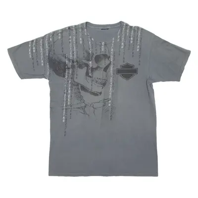 HARLEY DAVIDSON Mens Biker T-Shirt Grey L