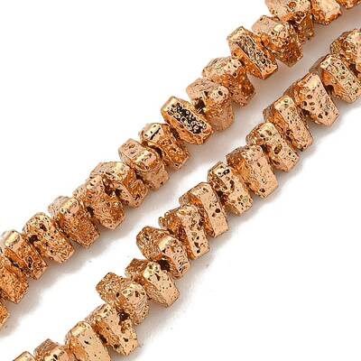 Electroplated Natural Lava Rock Beads Strands