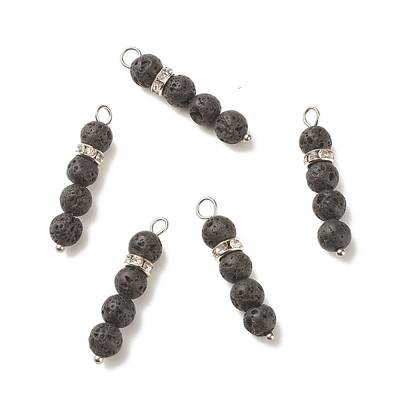 Round Natural Lava Rock Pendants