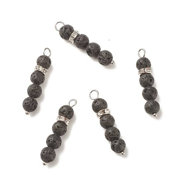 Round Natural Lava Rock Pendants