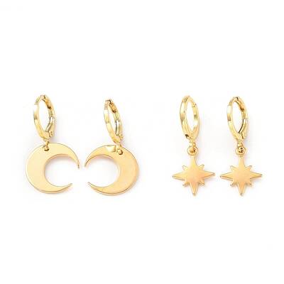 Brass Huggie Hoop Earrings Sets