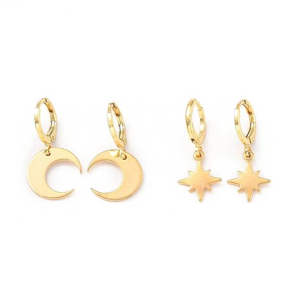 Brass Huggie Hoop Earrings Sets