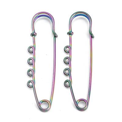 Ion Plating(IP) 304 Stainless Steel Safety Pins Brooch Findings