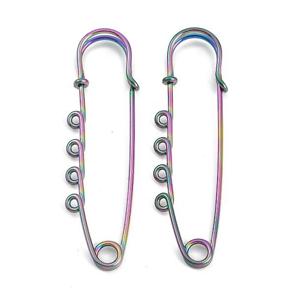 Ion Plating(IP) 304 Stainless Steel Safety Pins Brooch Findings