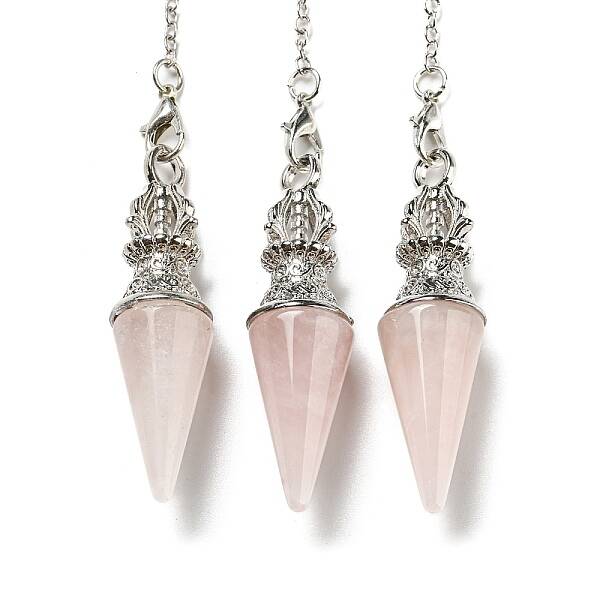Natural Rose Quartz Pointed Dowsing Pendulums
