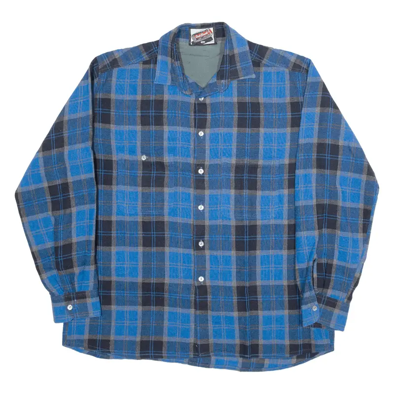 OUT BACK Shirt Beige Check Long Sleeve Mens M