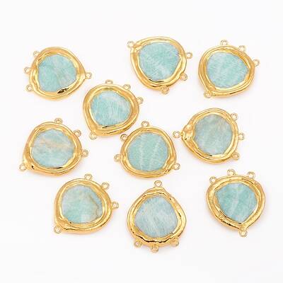 Natural Amazonite Chandelier Component Links