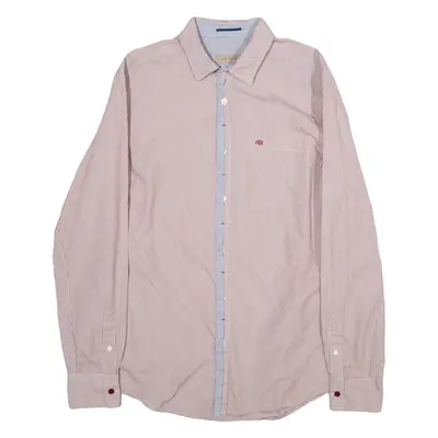 TED BAKER Mens Shirt Red Striped Long Sleeve M