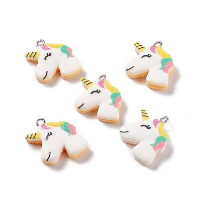 Opaque Resin Unicorn Pendants