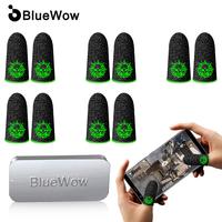BlueWow Carbon Fiber Gaming Finger Sleeves – Skull Design, Ultra-Thin, High Sensitivity for CODM & PUBG Mobile Console Smar...