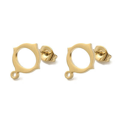 Ion Plating(IP) 304 Stainless Steel Stud Earring Findings