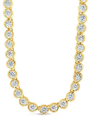 Sterling Forever Helene Bezel CZ Tennis Necklace