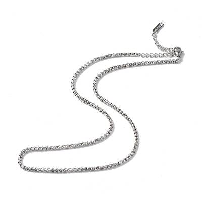 Non-Tarnish 304 Stainless Steel Box Chain Necklace for Men Women