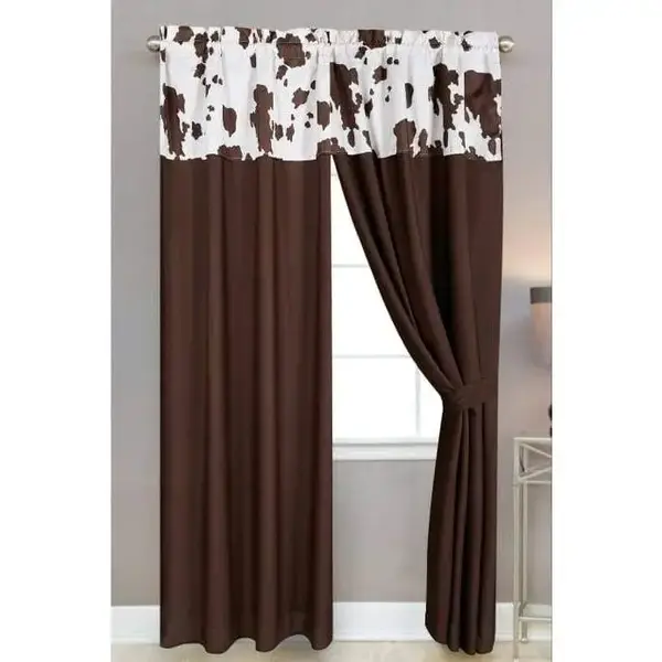 Rustic Cowhide Brown Curtains