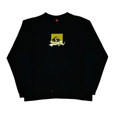 Quiksilver Graphic Sweatshirt - XL Black Cotton