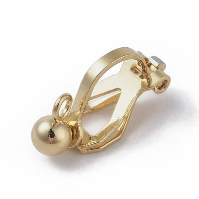 Brass Clip-on Earring Findings. with Loop