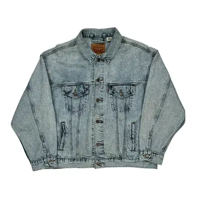 Levis Graphic Denim Jacket - Large Light Wash Cotton