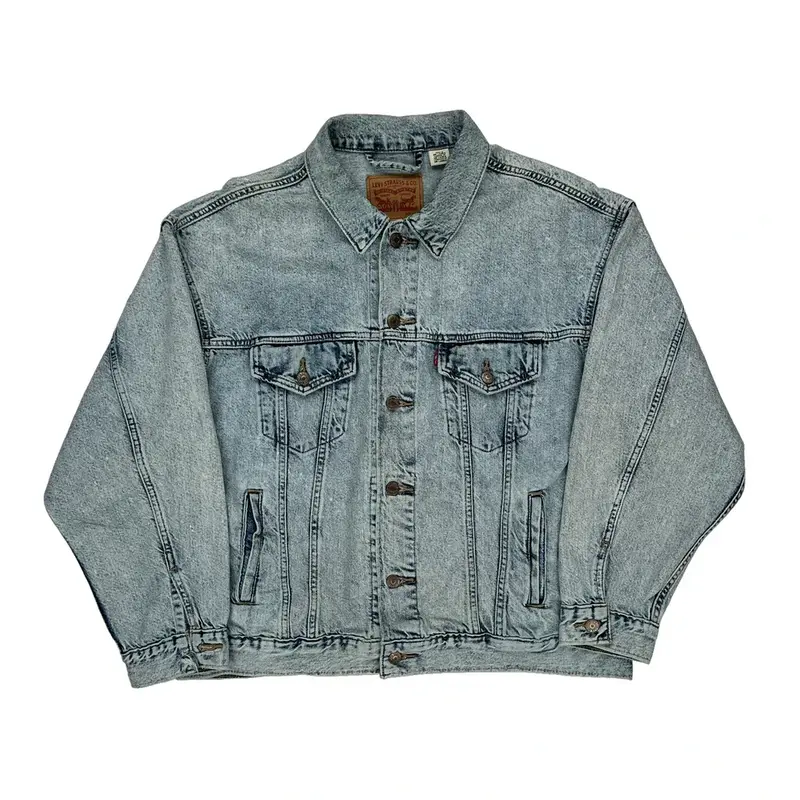 Levis Graphic Denim Jacket - Large Light Wash Cotton