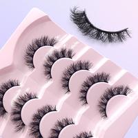 Daily DD False Eyelashes, 5 Pairs Wispy Natural Curling Eye Makeup Strip Lashes, Full Volumized False Eyelashes for Eyelash E...