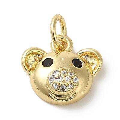 Brass Micro Pave Clear Cubic Zirconia Pendants