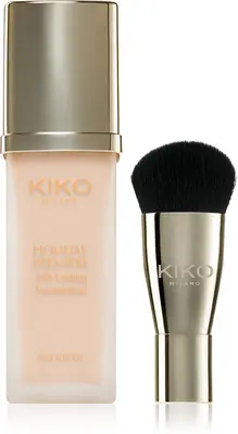 Kiko Milano Holiday Première 24H Lasting Waterproof Liquid Foundation With Brush Color 01 Porcelain 28 Ml