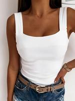 【Plus Size】 Solid Color Tank Top, Lady Casual Slim Sleeveless Top for Summer, Women's Plus Clothing for Daily Wear, Women...