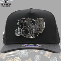 FERRETI HATS PREMIUM FT86M Los 3 Vicios Malla Baseball Cap for Men