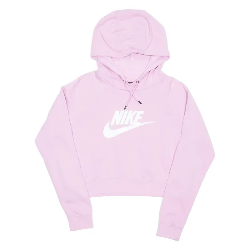 NIKE Cropped Womens Pink Hoodie L