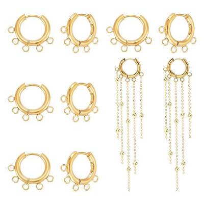 5 Pair 304 Stainless Steel Hoop Earring Findings