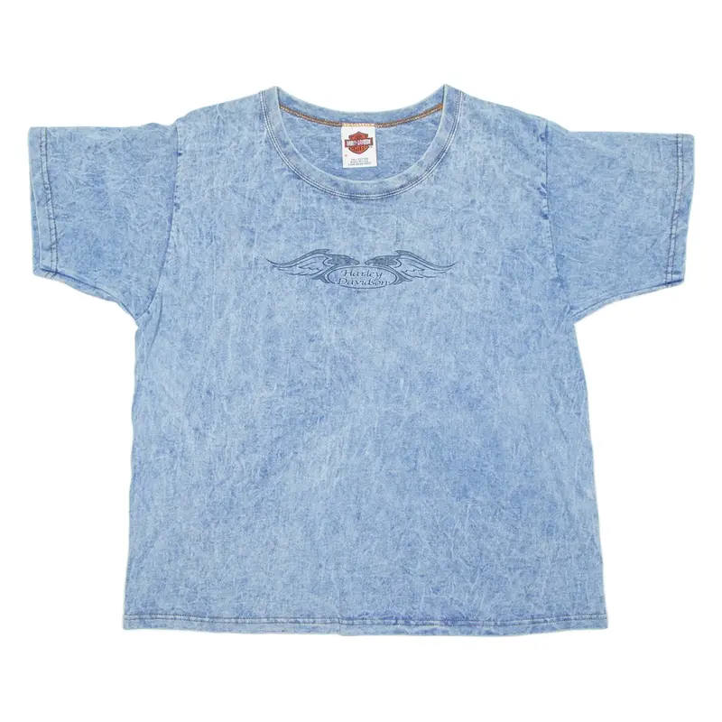 HARLEY DAVIDSON Womens Biker T-Shirt Blue M