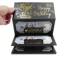 Birthday Money Gift Box, 1 Count Creative Birthday Money Gift Card Holder with 6 Slots, Unique Gift for Birthday Party, Surpr...