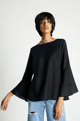 The Button Back Shirt | Color: Black | Size: XL