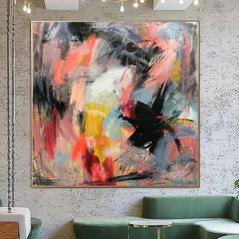 Large Abstract Colorful Paintings on Canvas Original Vibrant Wall Art Modern Oil Painting Textured Fine Art | SATURDAY MORNIN...