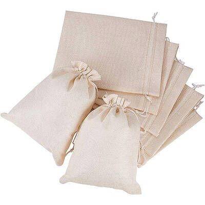 Burlap Packing Pouches Drawstring Bags