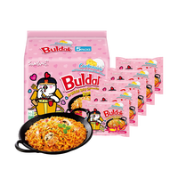 SAMYANG Buldak Ramen Korean Carbonara Stir-Fried Carbonara Hot Chicken Flavor - 5 Packs* 4.58 oz Spicy Cheese Chicken Ramen N...