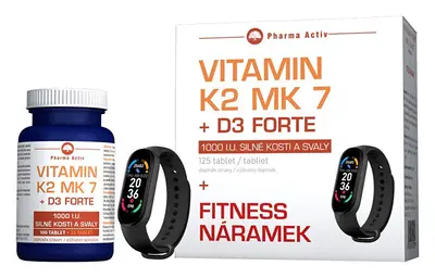 Pharma Activ Vitamina K2 Mk 7 + D3 Forte 125 Compresse + Bracciale Fitness