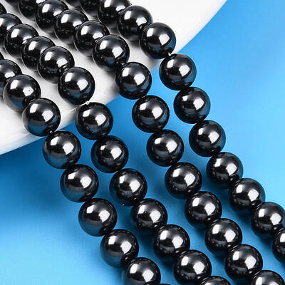 Baking Painted Pearlized Glass Pearl Bead Strands