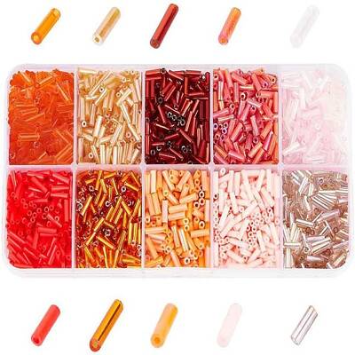 10 Style Glass Bugle Beads