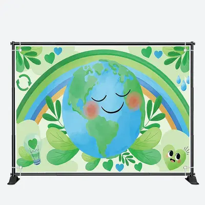 Rainbow Greening Happy Earth Day Backdrop for Decor - Aperturee
